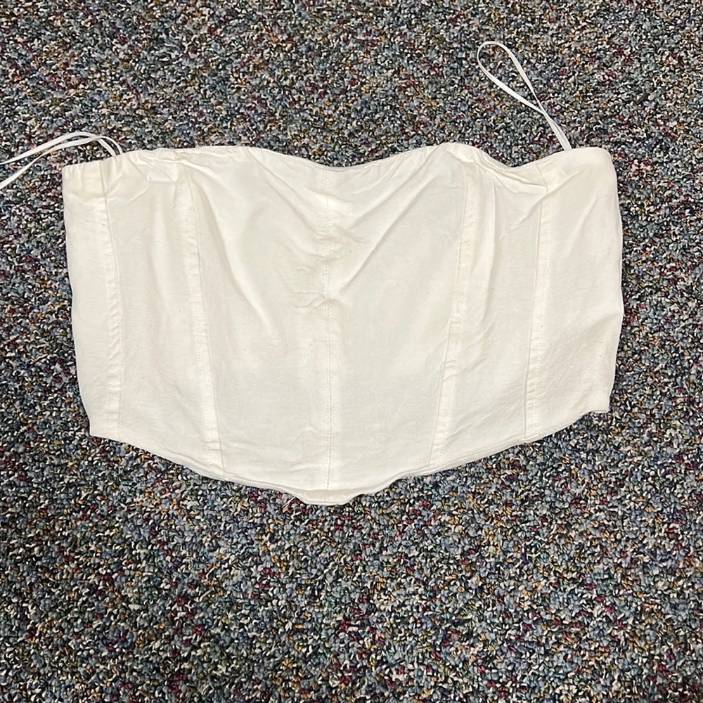 Cotton Candy LA white corset top. Size L.